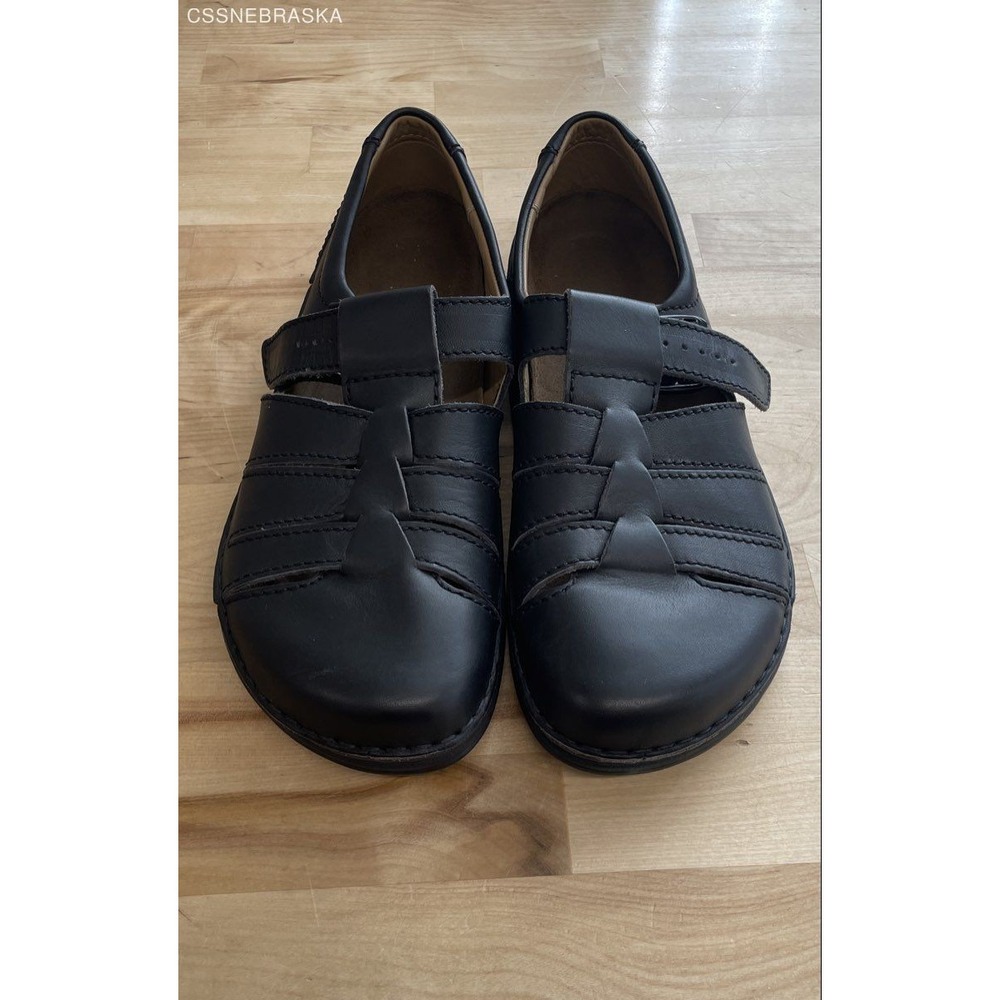 Birkenstock Madeira Mens Black Leather Fisherman Sandals Shoes Size 10 EU 43
